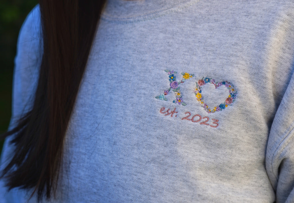 Floral XO Heart Custom Sweatshirts