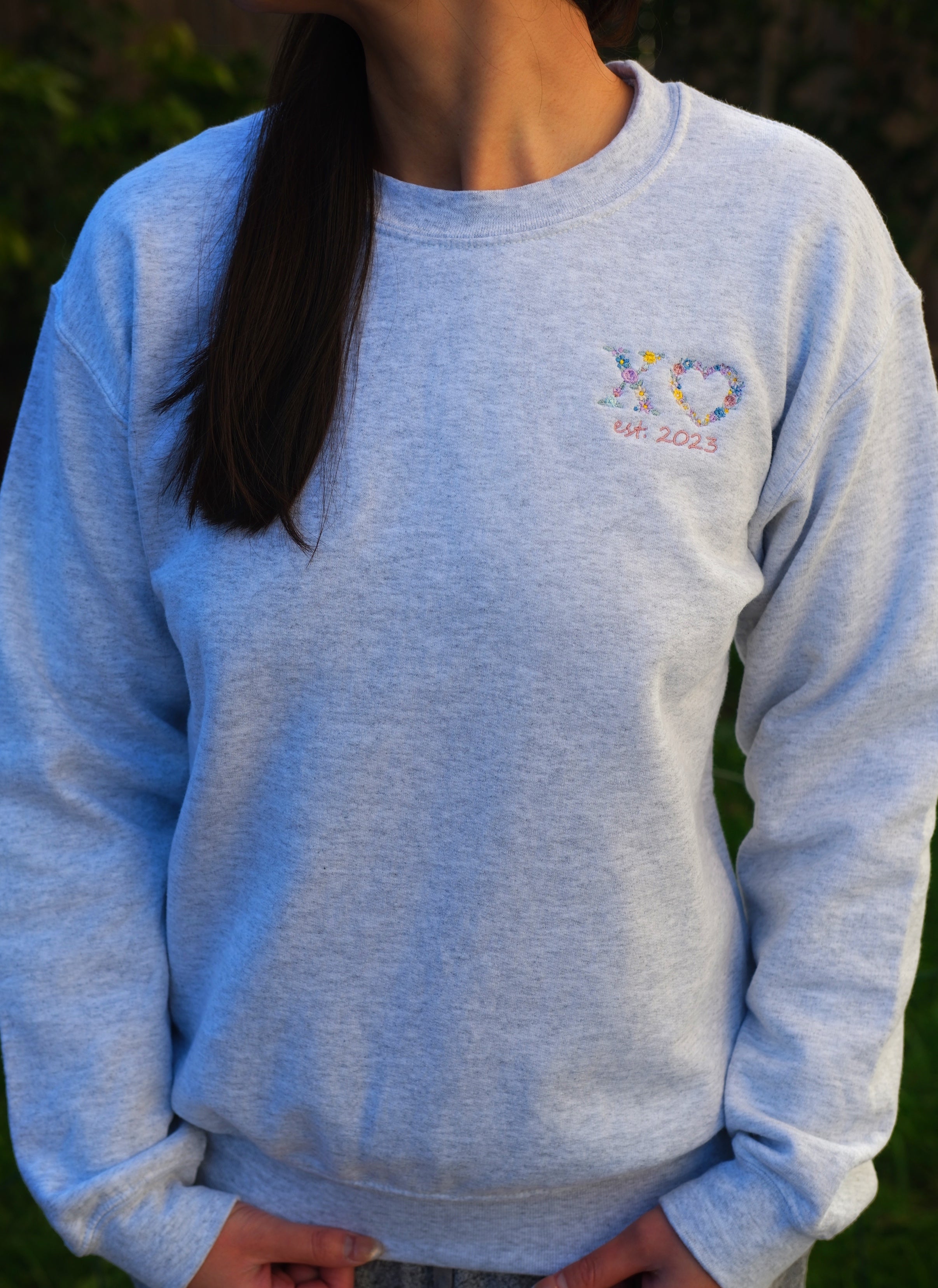 Floral XO Heart Custom Sweatshirts